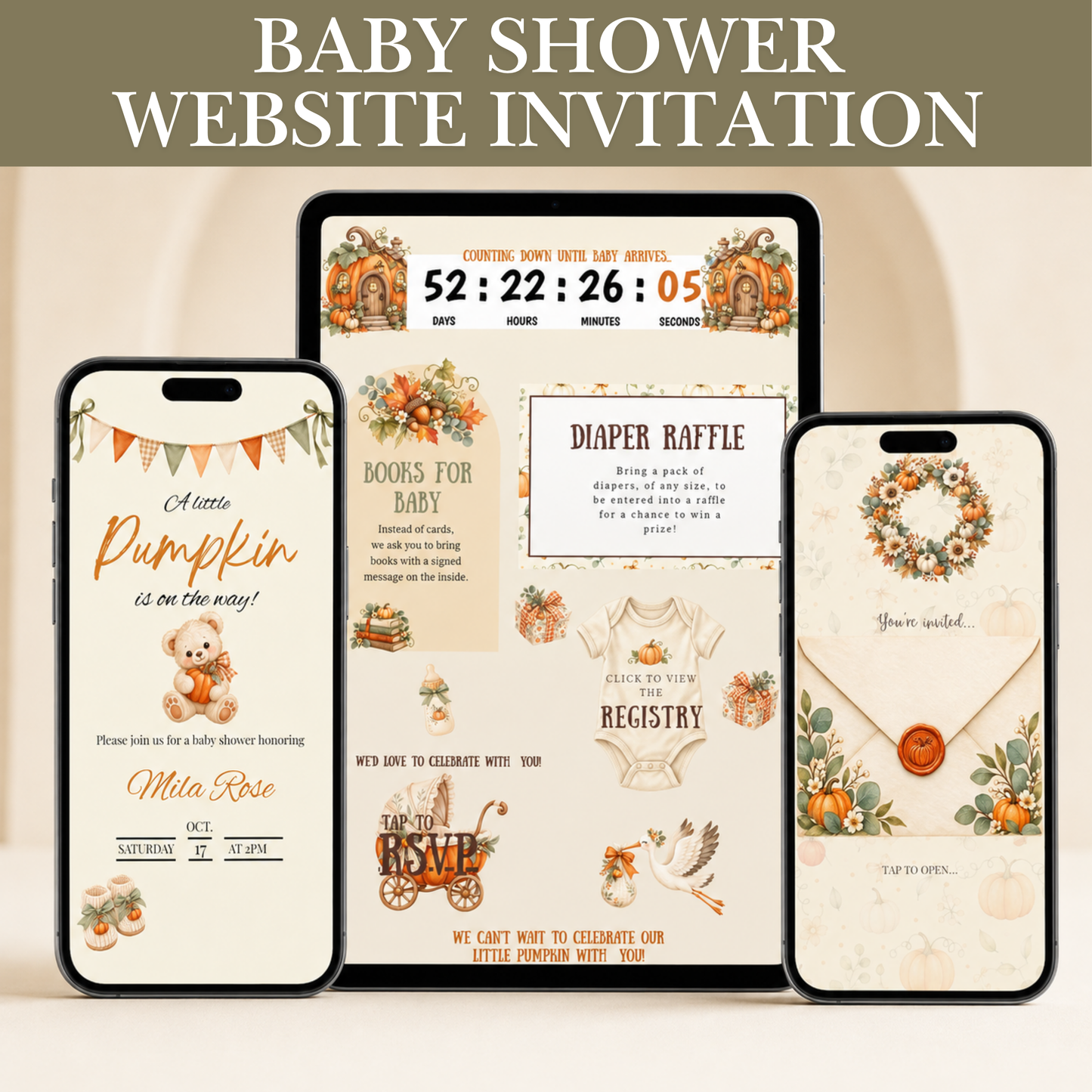 A Little Pumpkin Is On The Way Interactive Invitation