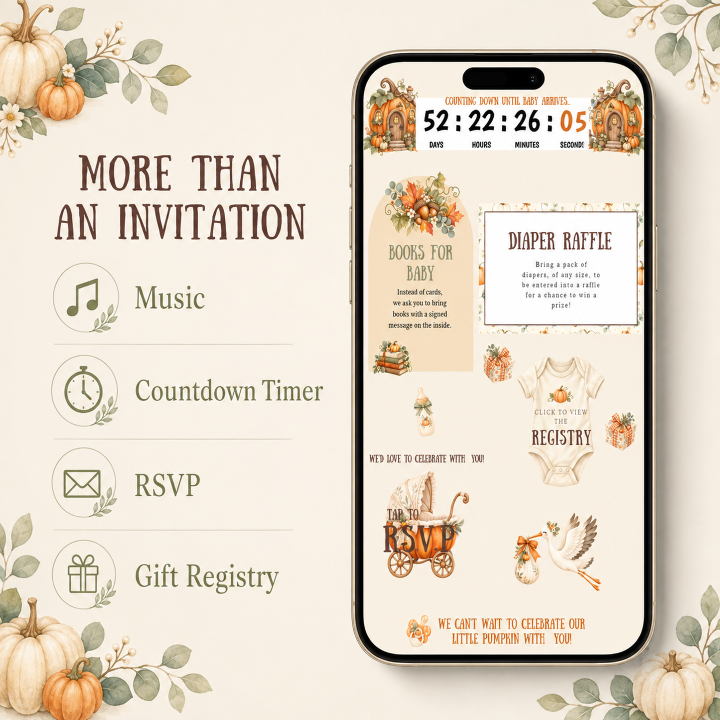 A Little Pumpkin Is On The Way Interactive Invitation